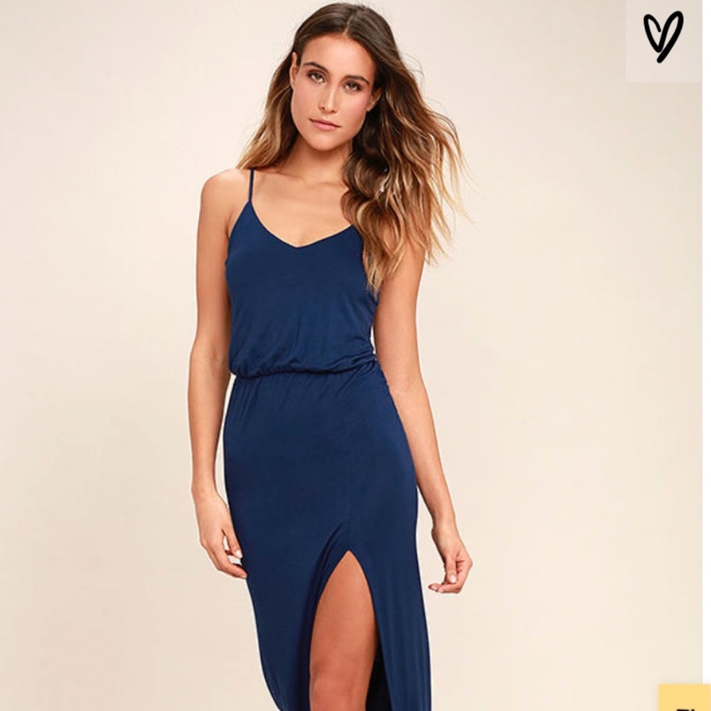 Lulus watch the sunset slit maxi dress